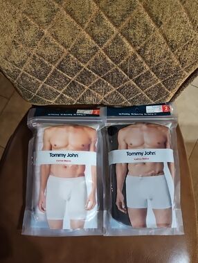 Lot Of 2 Tommy John Cotton Basics Boxer Briefs Trunks Underwear 4 Pairs Total
